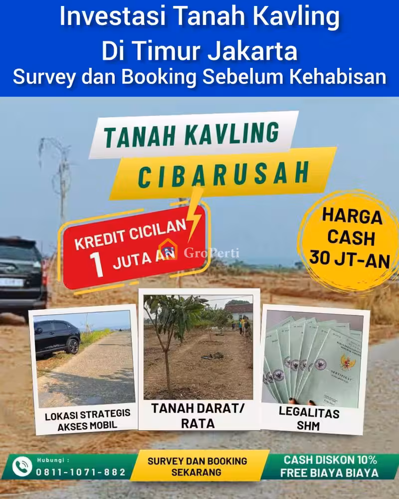 Tanah Kavling Murah Dekat Citra Indah Cileungsi, Dekat Pasar Cibarusah Cikarang Dan Pintu Tol Sukaragam Cibarusah, Cocok untuk Investasi atau Dibangun Rumah - 2