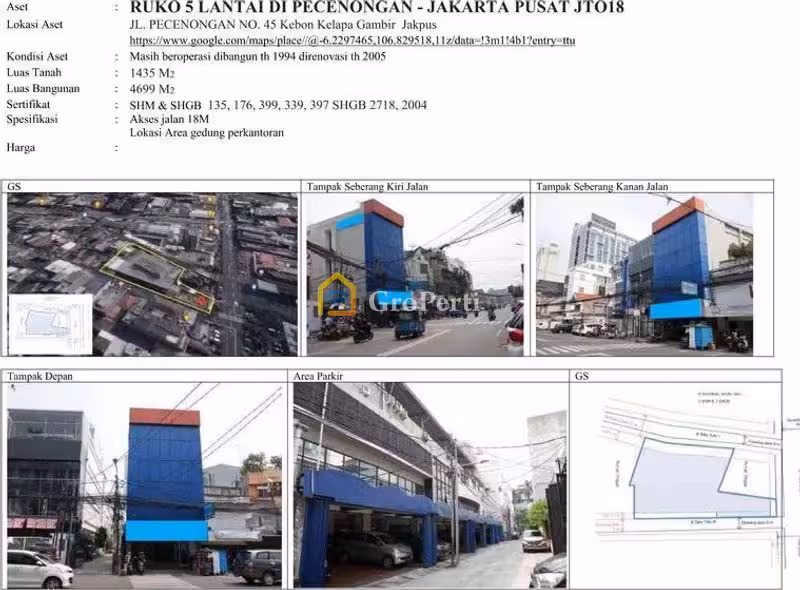 Dijual Ruko 5 Lantai di Pecenongan - Gambir, Jakarta Pusat - Lokasi Strategis - 2