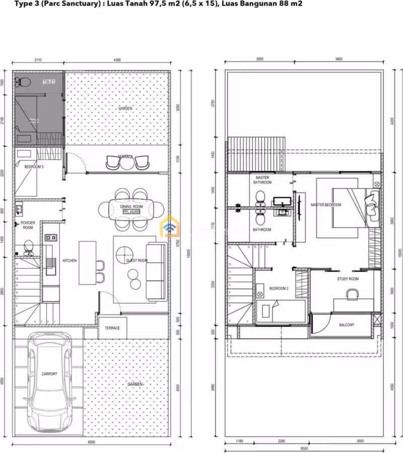 Dijual Rumah Baru di Jalan Pasir Randu Cendana Parc North Type 1 - 4