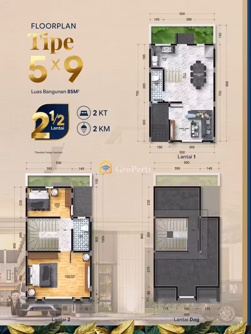 Alexander Haus Krakatau Medan – 2.5 Lantai Mewah, Hanya 20 Meter ke Jalan Raya! - 3