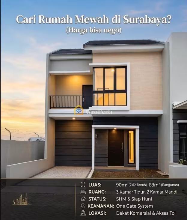 Rumah Baru 2024 Alana Regency Gunung Anyar Surabaya – 3KT/3KM, Dekat MERR & Tol - 2
